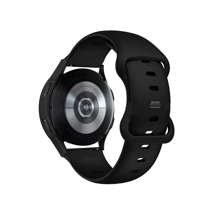 Rubberized Hard PC Bumper Case with Tempered Glass for Samsung Galaxy Watch4 40mm - Black