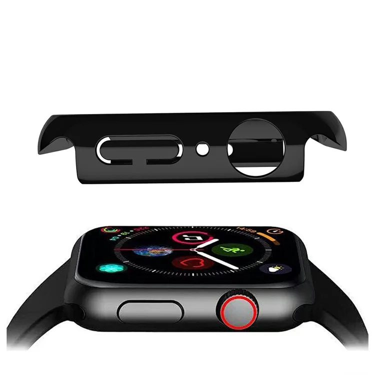 Hingestones Decor Hard PC Watch Cadre Cadre Cadre Pour Apple Watch Series 7 45 mm - le Noir