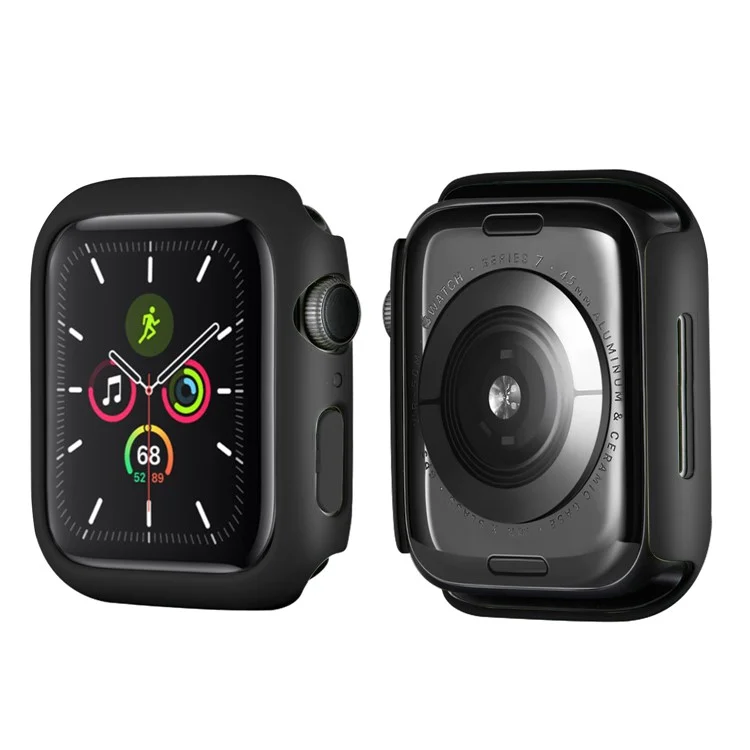 Robuster, hartschaliger PC-Uhrengehäuse-Randrahmen, schützende Abdeckung für Apple Watch Series 9 / 8 / 7 45mm - Schwarz