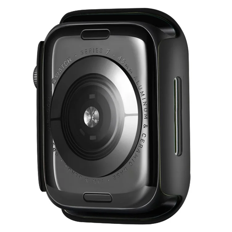 Robuster, hartschaliger PC-Uhrengehäuse-Randrahmen, schützende Abdeckung für Apple Watch Series 9 / 8 / 7 45mm - Schwarz