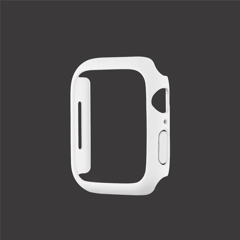 Rubberized Hard PC Watch Case Edge Frame Protective Cover for Apple Watch Series 9 / 8 / 7 45mm - White