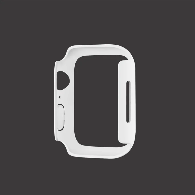 Rubberized Hard PC Watch Case Edge Frame Protective Cover for Apple Watch Series 9 / 8 / 7 45mm - White