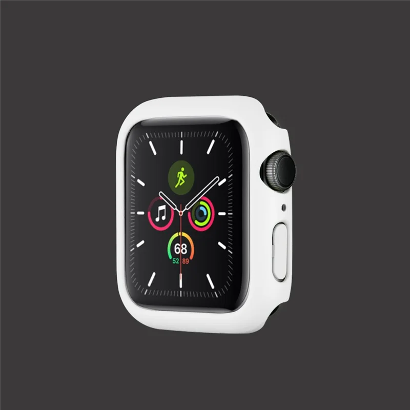 Rubberized Hard PC Watch Case Edge Frame Protective Cover for Apple Watch Series 9 / 8 / 7 45mm - White