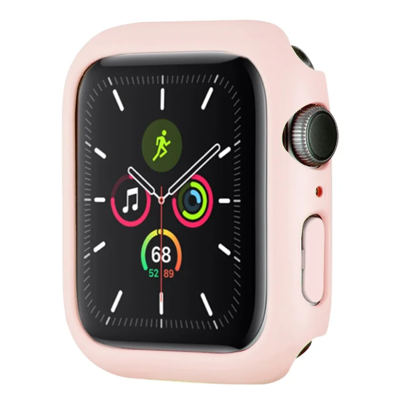 Rubberized Hard PC Watch Case Edge Frame Protective Cover for Apple Watch Series 9 / 8 / 7 45mm - Pink