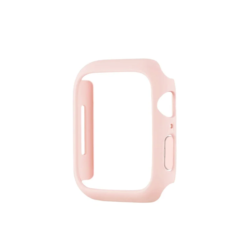 Rubberized Hard PC Watch Case Edge Frame Protective Cover for Apple Watch Series 9 / 8 / 7 45mm - Pink