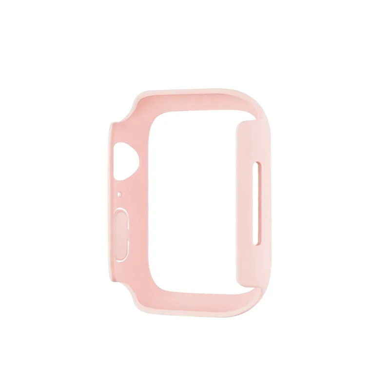 Rubberized Hard PC Watch Case Edge Frame Protective Cover for Apple Watch Series 9 / 8 / 7 45mm - Pink