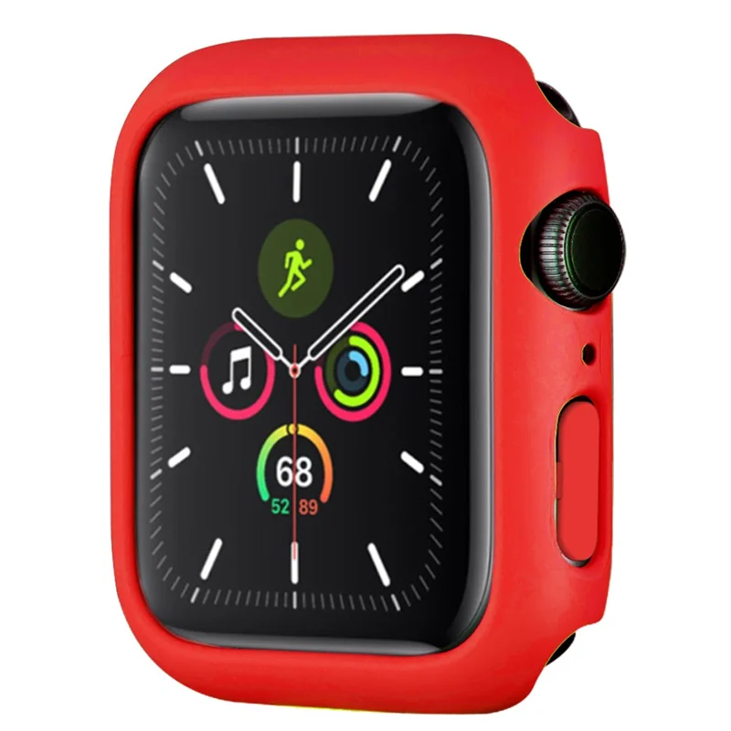 Rubberized Hard PC Watch Case Edge Frame Protective Cover for Apple Watch Series 9 / 8 / 7 45mm - Red
