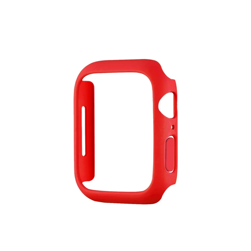 Rubberized Hard PC Watch Case Edge Frame Protective Cover for Apple Watch Series 9 / 8 / 7 45mm - Red