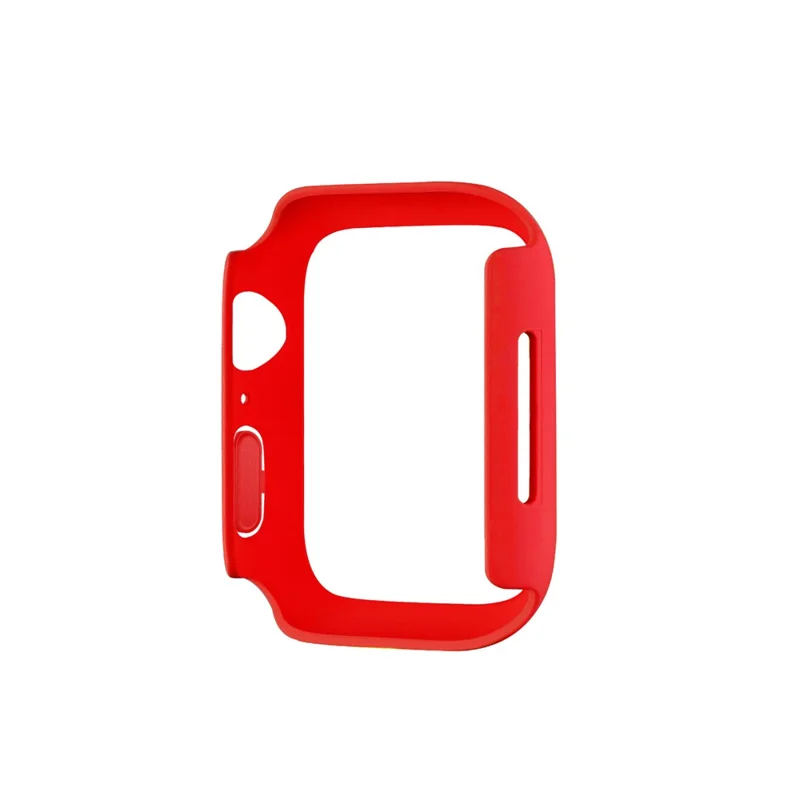 Rubberized Hard PC Watch Case Edge Frame Protective Cover for Apple Watch Series 9 / 8 / 7 45mm - Red