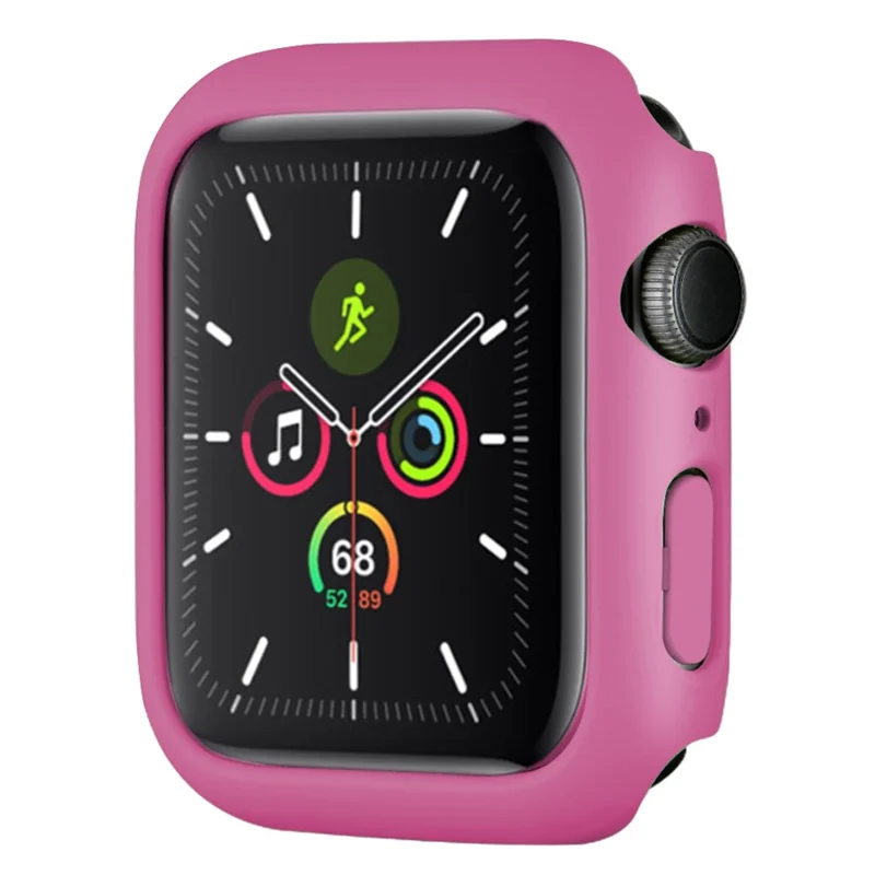 Rubberized Hard PC Watch Case Edge Frame Protective Cover for Apple Watch Series 9 / 8 / 7 45mm - Rose