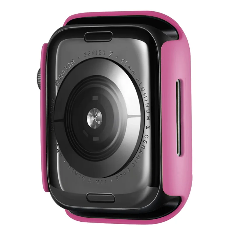 Rubberized Hard PC Watch Case Edge Frame Protective Cover for Apple Watch Series 9 / 8 / 7 45mm - Rose