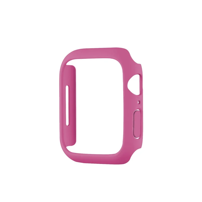 Rubberized Hard PC Watch Case Edge Frame Protective Cover for Apple Watch Series 9 / 8 / 7 45mm - Rose