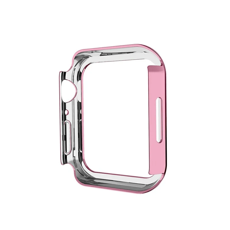For Apple Watch Series 9 / 8 / 7 41mm Shiny Rhinestones PC Smart Watch Case Cover Frame Protector - Pink