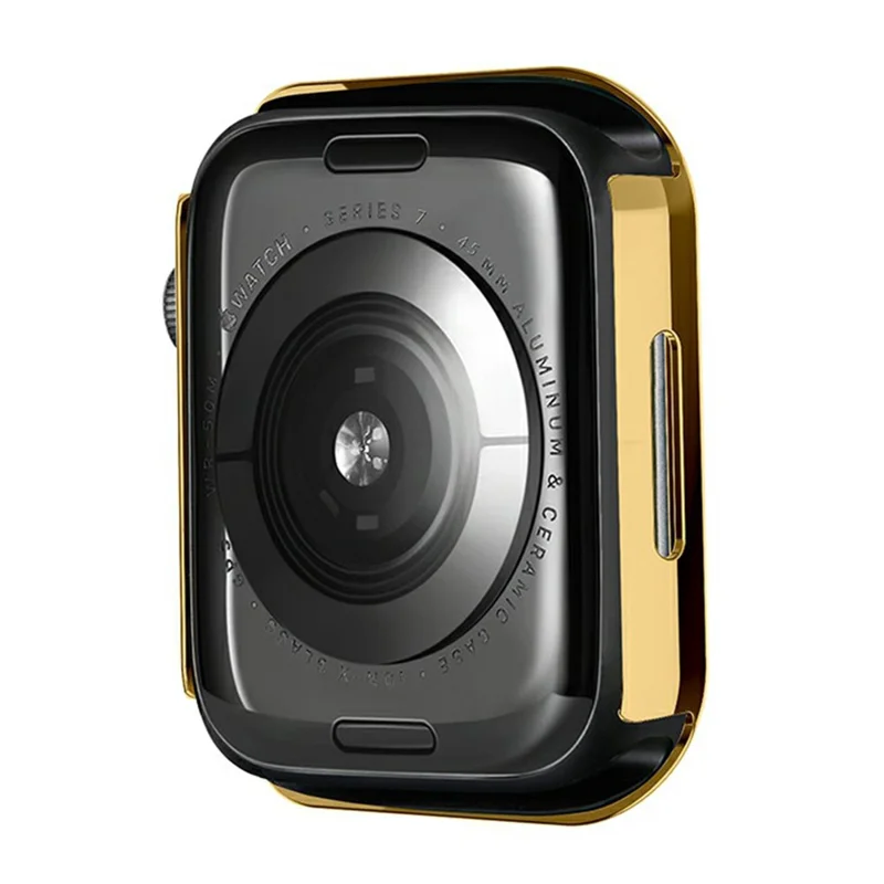 Custodia per Apple Watch Series 9 / 8 / 7 da 41 mm in PC con Strass Lucenti, Cornice Protettiva per Smartwatch - Oro