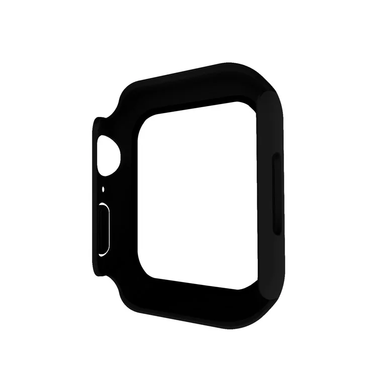 2 в 1 Матовый закаленный стеклянный пленочный жесткий PC корпус для Apple Watch Series 9 / 8 / 7 45 мм - Черный 