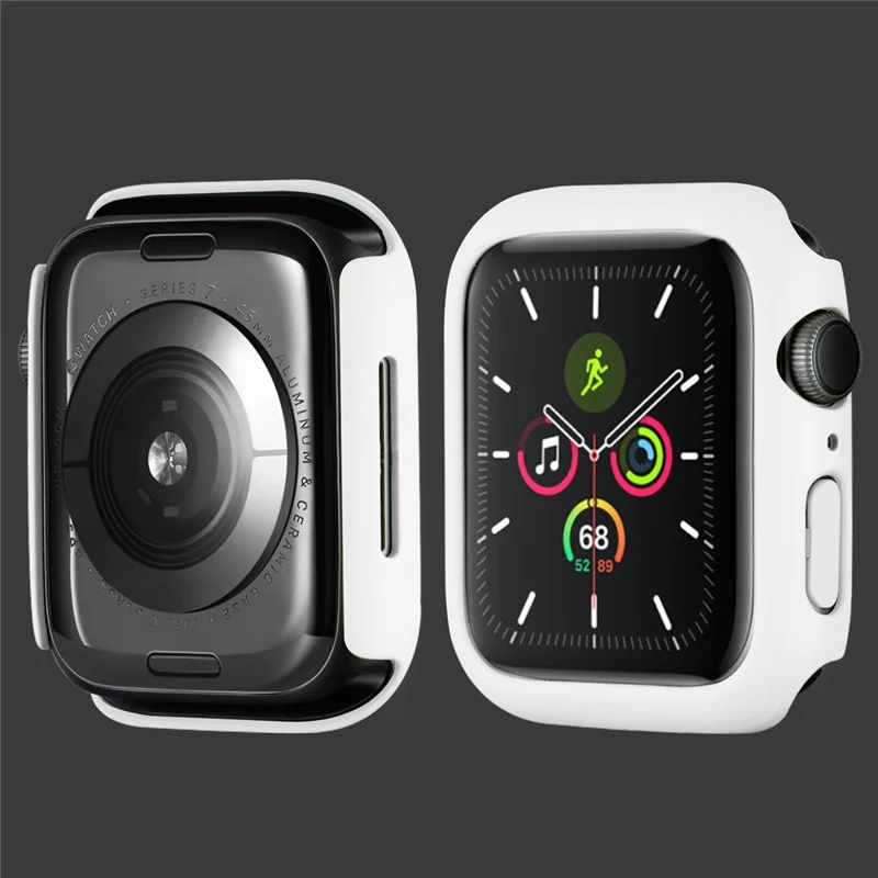 Harte PC gummierte Uhrengehäuseabdeckung für Apple Watch Series 9 / 8 / 7 41 mm – Weiß