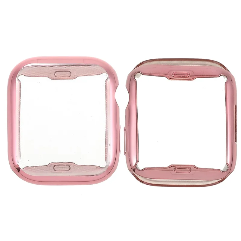 Anti-watermarks Soft TPU Ultra-Thin Overall Protective Cover for Apple Watch Series 9 / 8 / 7 45mm - Rose Gold