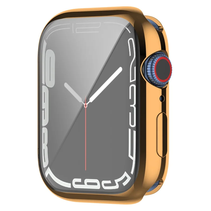 Capa de Relógio TPU com Galvanização Elegante, Capa Protetora Completa para Apple Watch Series 9 / 8 / 7 45 mm - Dourado Rosa