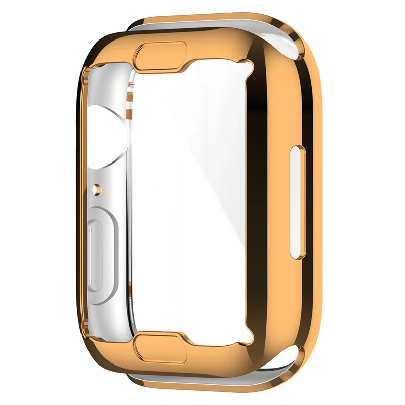 Capa de Relógio TPU com Galvanização Elegante, Capa Protetora Completa para Apple Watch Series 9 / 8 / 7 45 mm - Dourado Rosa