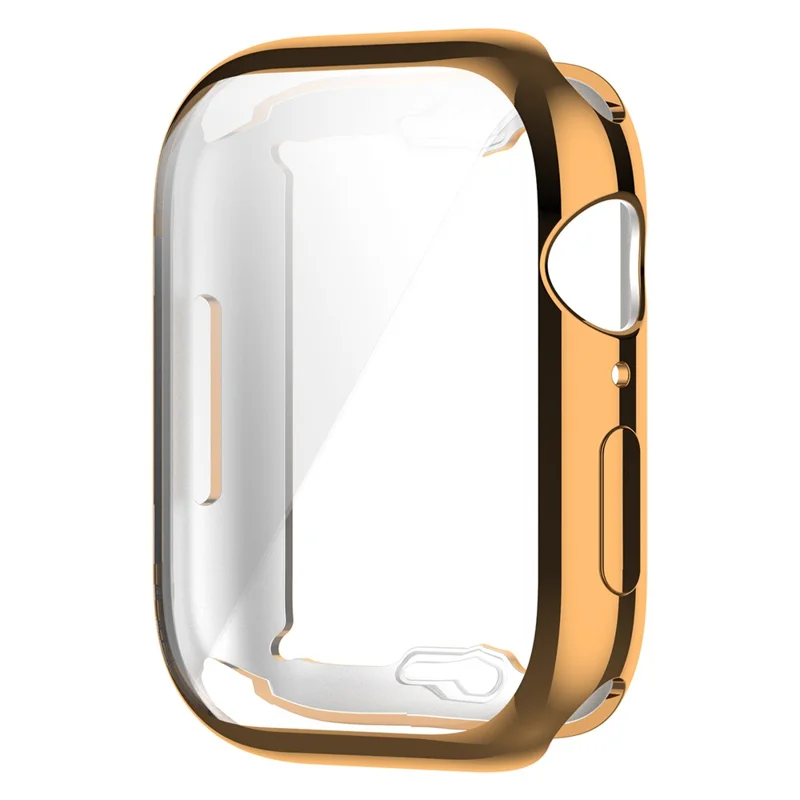 Capa de Relógio TPU com Galvanização Elegante, Capa Protetora Completa para Apple Watch Series 9 / 8 / 7 45 mm - Dourado Rosa