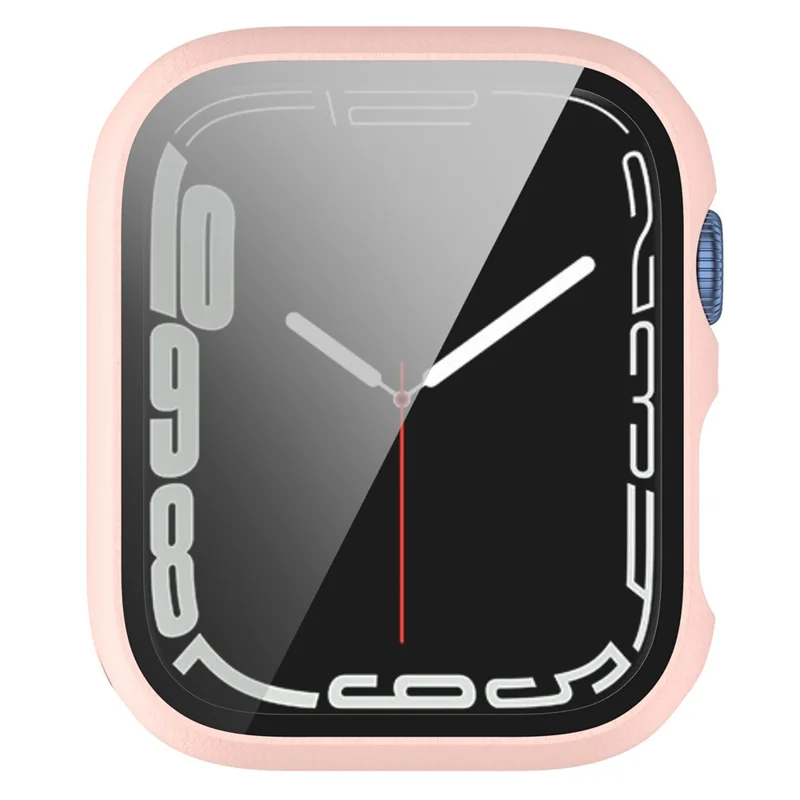 For Apple Watch Series 9 / 8 / 7 41mm 2-in-1 Scratch Resistant Hard PC Case with Tempered Glass Screen Protector - Pink