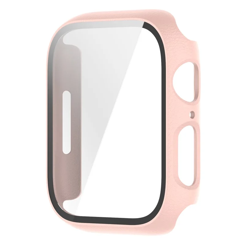 For Apple Watch Series 9 / 8 / 7 41mm 2-in-1 Scratch Resistant Hard PC Case with Tempered Glass Screen Protector - Pink