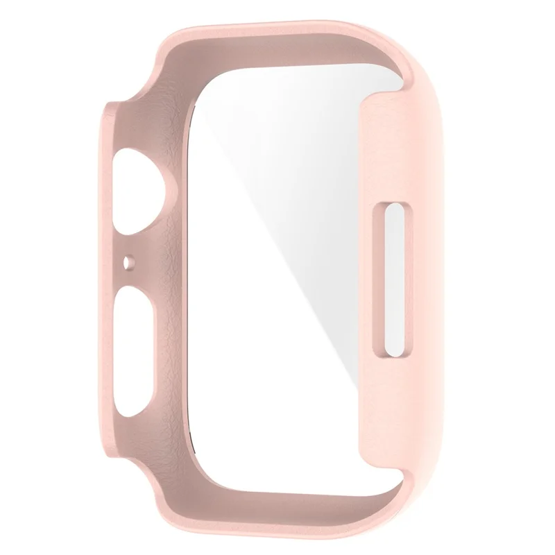 For Apple Watch Series 9 / 8 / 7 41mm 2-in-1 Scratch Resistant Hard PC Case with Tempered Glass Screen Protector - Pink