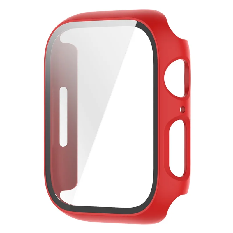 For Apple Watch Series 9 / 8 / 7 41mm 2-in-1 Scratch Resistant Hard PC Case with Tempered Glass Screen Protector - Red