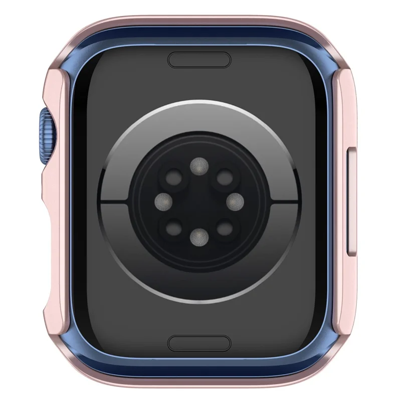 Capa Dura Resistente a Arranhões em PC 2-em-1 para Apple Watch Series 9 / 8 / 7 de 41 mm com Protetor de Ecrã em Vidro Temperado - Dourado Rosa