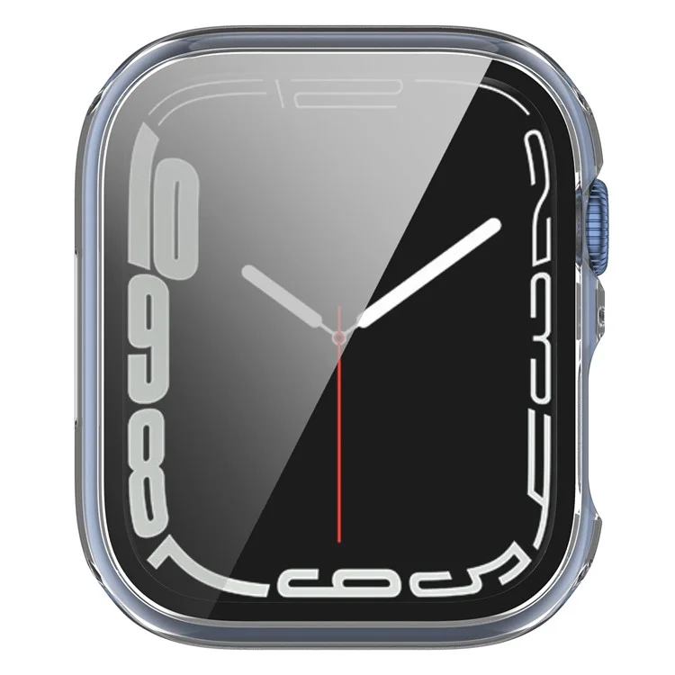 For Apple Watch Series 9 / 8 / 7 41mm 2-in-1 Scratch Resistant Hard PC Case with Tempered Glass Screen Protector - Transparent