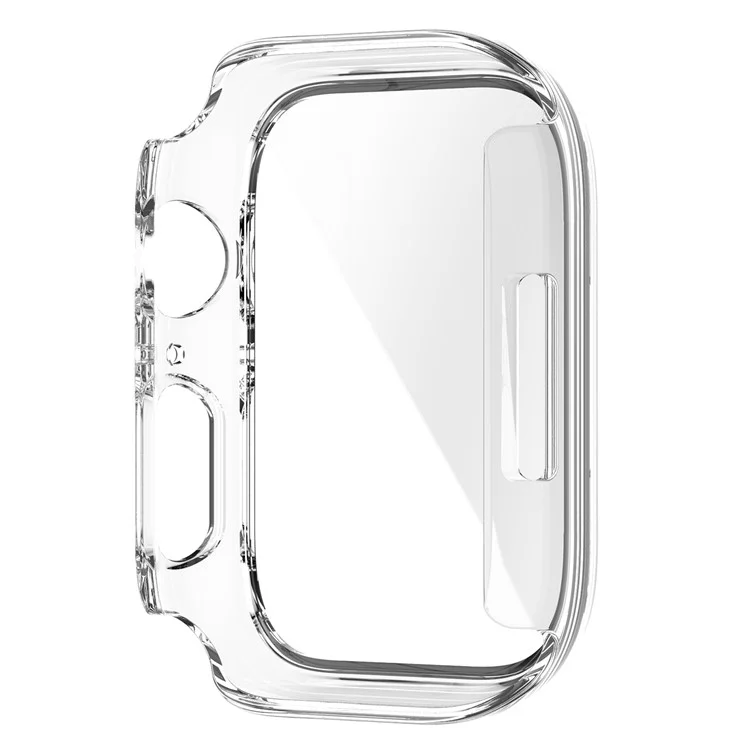 For Apple Watch Series 9 / 8 / 7 41mm 2-in-1 Scratch Resistant Hard PC Case with Tempered Glass Screen Protector - Transparent