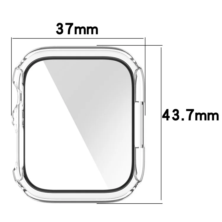 For Apple Watch Series 9 / 8 / 7 41mm 2-in-1 Scratch Resistant Hard PC Case with Tempered Glass Screen Protector - Transparent