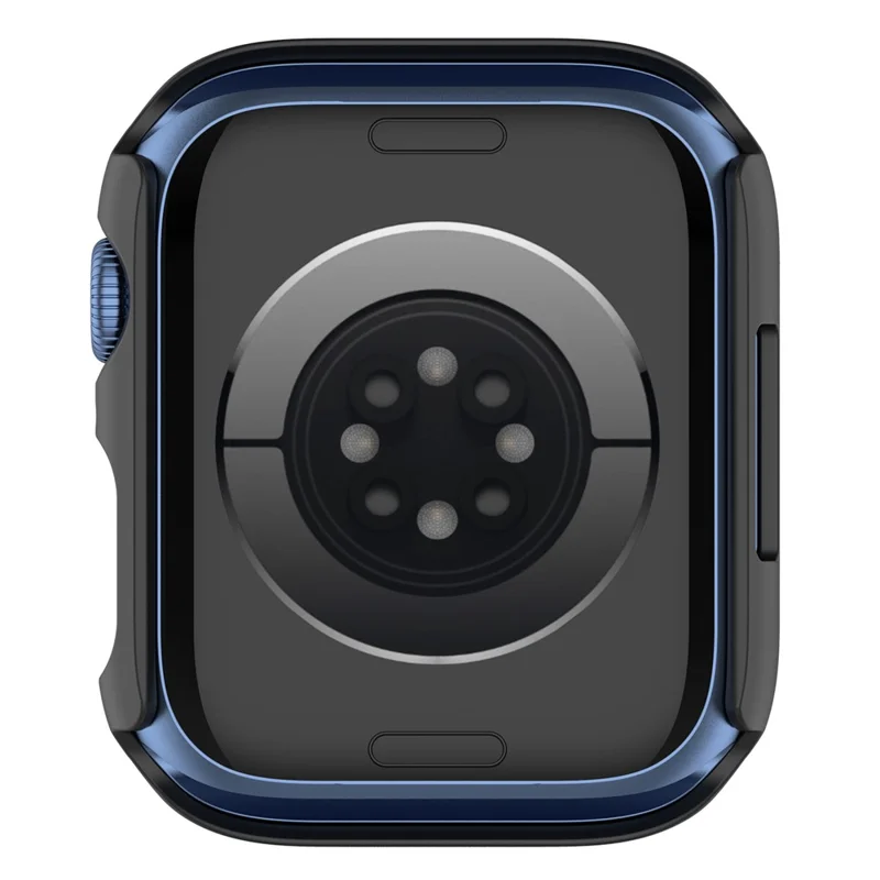 Scratch Resistant Hard PC Case with Tempered Glass Screen Cover for Apple Watch Series 9 / 8 / 7 45mm - Black