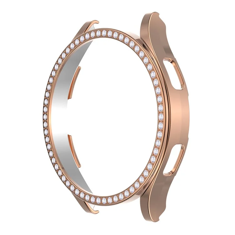 Enkay Hat Prince 2-in-1 0,2 mm 2,15d Anti-fingerabdruck Anti-kratzer 9h-temperatur-gla-screenfilm Mit Strassdekoration Elektroplierend PC Smart Watch Cover Für Samsung Galaxy Watch4 44mm - Roségold