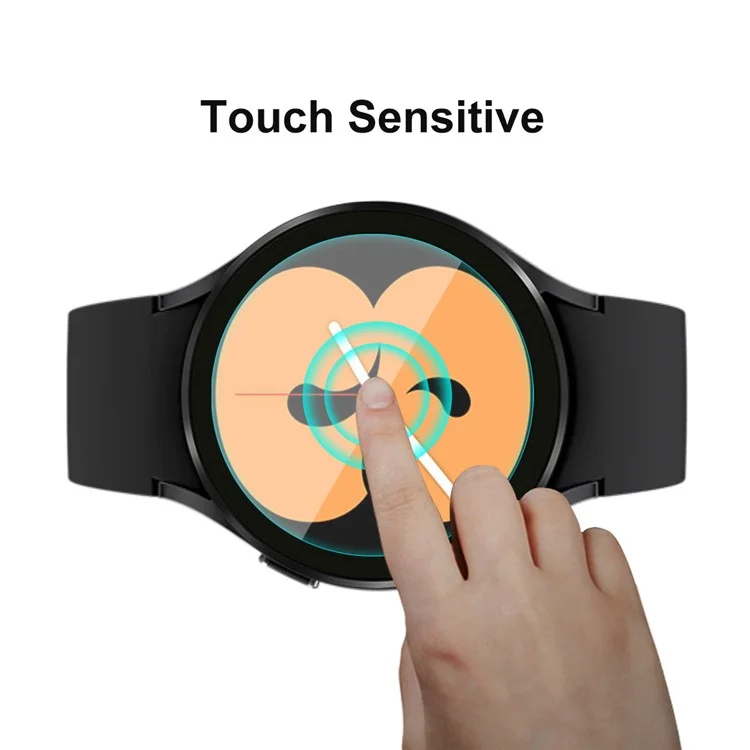 Enkay Hat Prince 2-in-1 0,2 mm 2,15d Anti-fingerabdruck Anti-kratzer 9h-temperatur-gla-screenfilm Mit Strassdekoration Elektroplierend PC Smart Watch Cover Für Samsung Galaxy Watch4 44mm - Roségold