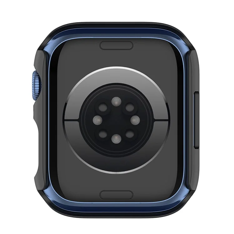 Moldura PC com Protetor de Tela de Vidro Temperado Capa da Caixa do Relógio para Apple Watch Series 9 / 8 / 7 45mm - Preto