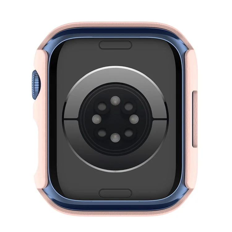 PC Frame with Tempered Glass Screen Protector Watch Case Cover for Apple Watch Series 9 / 8 / 7 45mm - Pink