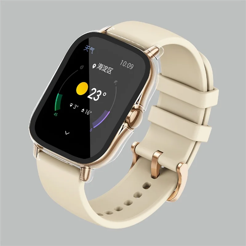 Twarda obudowa PC z pełną ochroną z hartowanym szkłem przeciw zarysowaniom HD do Huami Amazfit GTS 2 – Przezroczysta