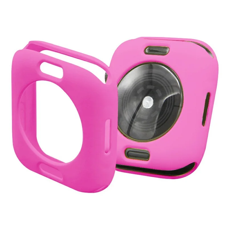 Funda suave de TPU para Apple Watch Series 9 / 8 / 7 de 41 mm, protector con marco de colores pastel - Rosa fucsia