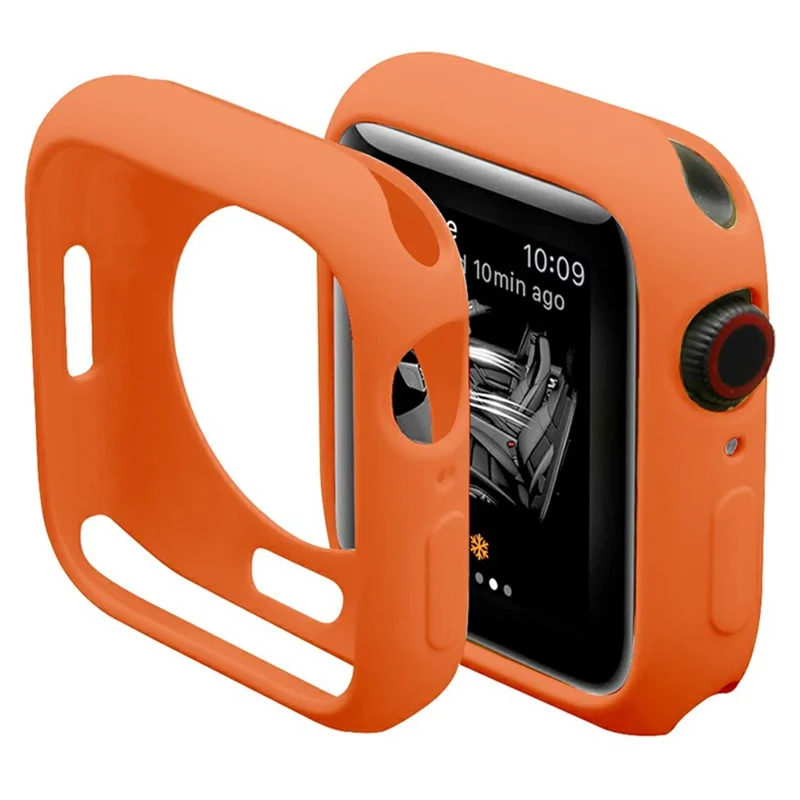 For Apple Watch Series 9 / 8 / 7 41mm Candy Color Soft TPU Smart Watch Case Frame Cover Protector - Orange