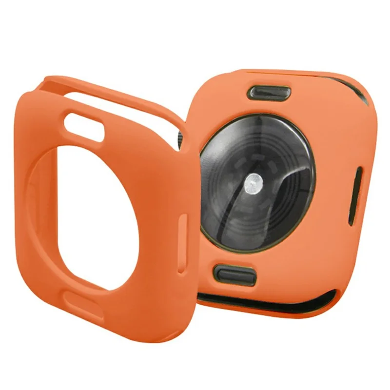 For Apple Watch Series 9 / 8 / 7 41mm Candy Color Soft TPU Smart Watch Case Frame Cover Protector - Orange