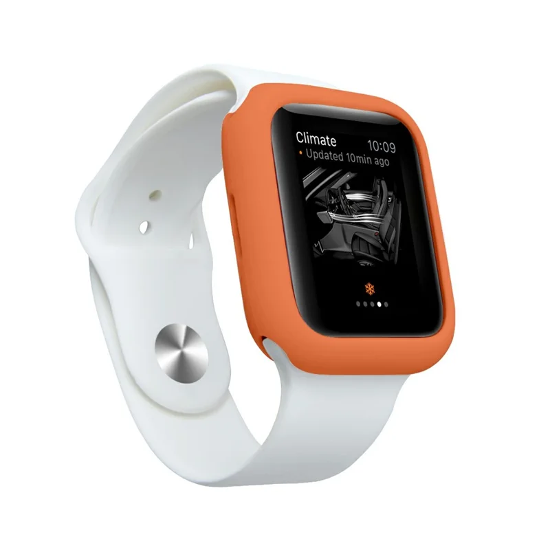 For Apple Watch Series 9 / 8 / 7 41mm Candy Color Soft TPU Smart Watch Case Frame Cover Protector - Orange