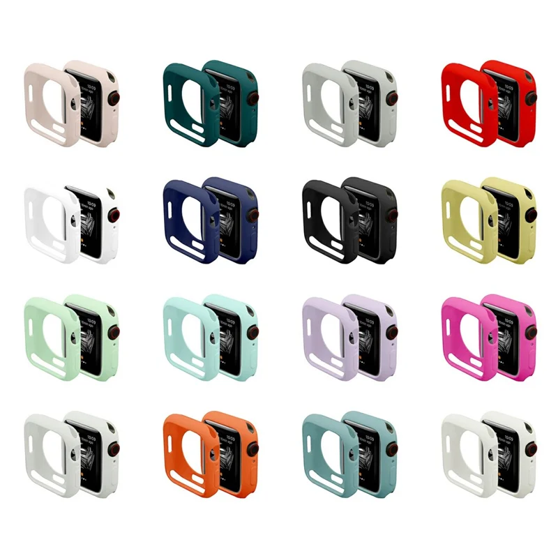 For Apple Watch Series 9 / 8 / 7 41mm Candy Color Soft TPU Smart Watch Case Frame Cover Protector - Orange