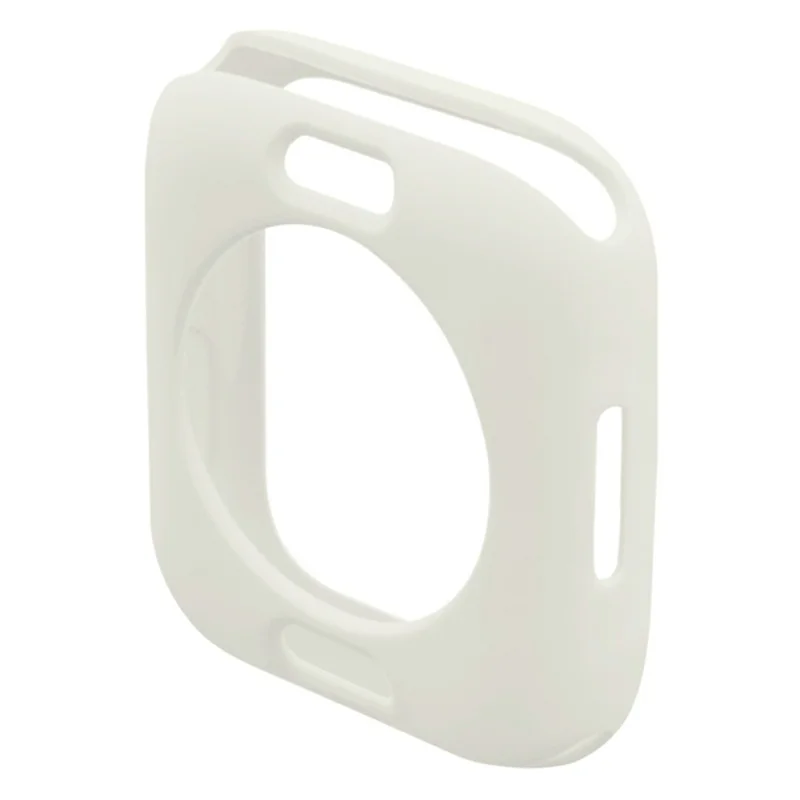 For Apple Watch Series 9 / 8 / 7 41mm Candy Color Soft TPU Smart Watch Case Frame Cover Protector - Light White
