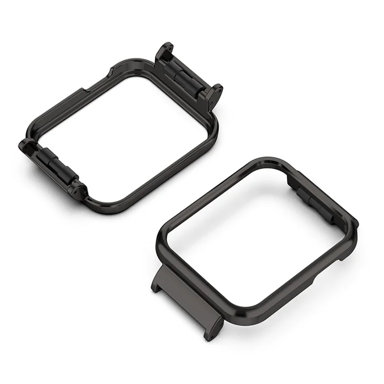 Anti-scratch Metal Frame Case Protective Shell for Xiaomi Mi Watch Lite / Redmi Watch 1 - Black
