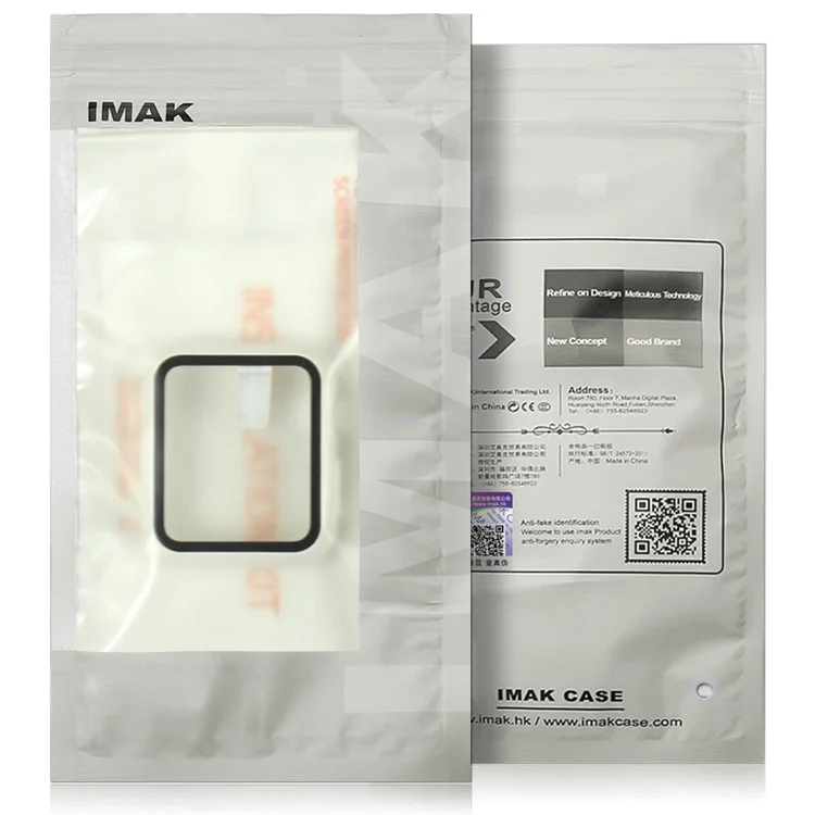 IMAK Hard PC Case with Anti-Scratch HD Tempered Glass Film for Apple Watch SE / SE (2022) / Series 6 / 5 / 4 40mm - Black