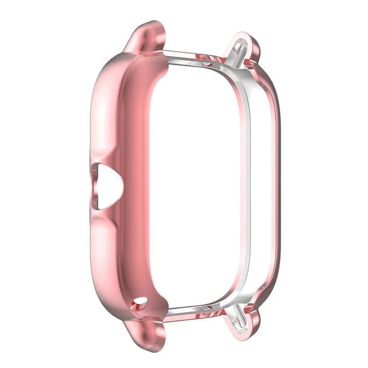 Electroplating Soft TPU Protective Watch Case Full Around Replacement Protector Cover for Huami Amazfit GTS3 - Pink