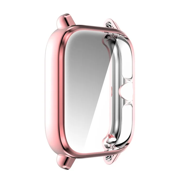 Electroplating Soft TPU Protective Watch Case Full Around Replacement Protector Cover for Huami Amazfit GTS3 - Pink