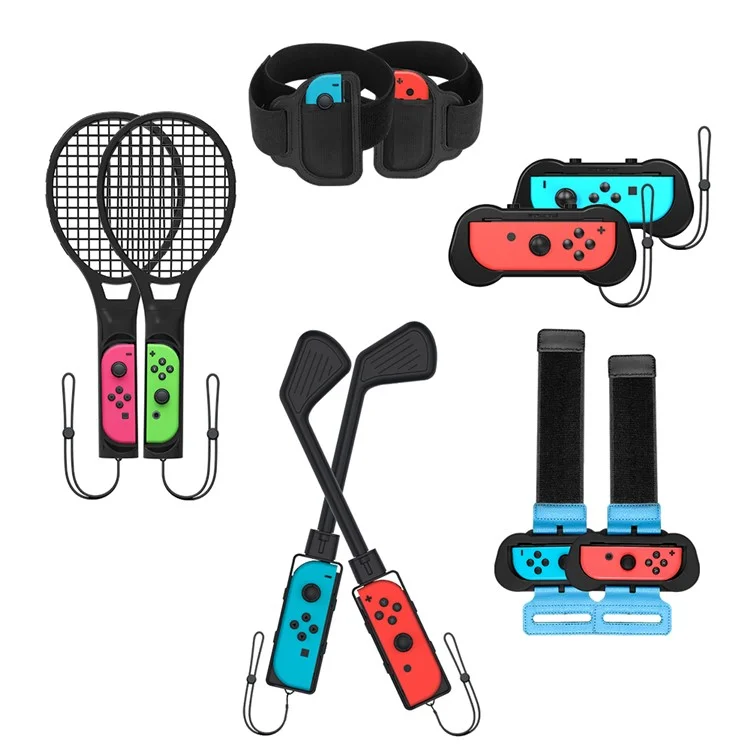 Jys Jys-ns215 10-in-1 Motion Control Soporter Clubes de Golf Golf Band de Baile Mango de la Pierna Strep Tennis Racket Game Game Accesorios Para Nintendo Switch