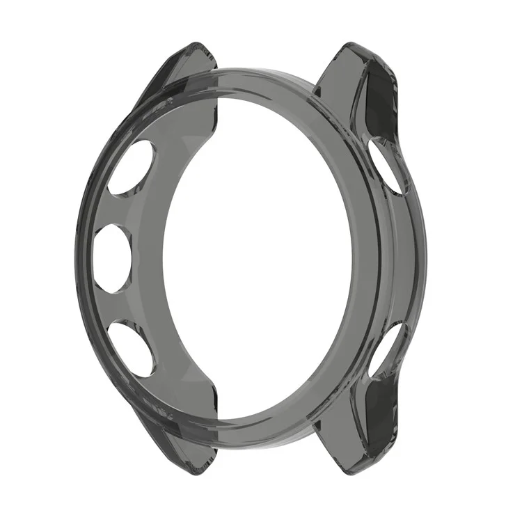 Drop Protection Watch Frame Cover Soft TPU Case für Garmin Forerunner 945 LTE - Transparent Schwarz